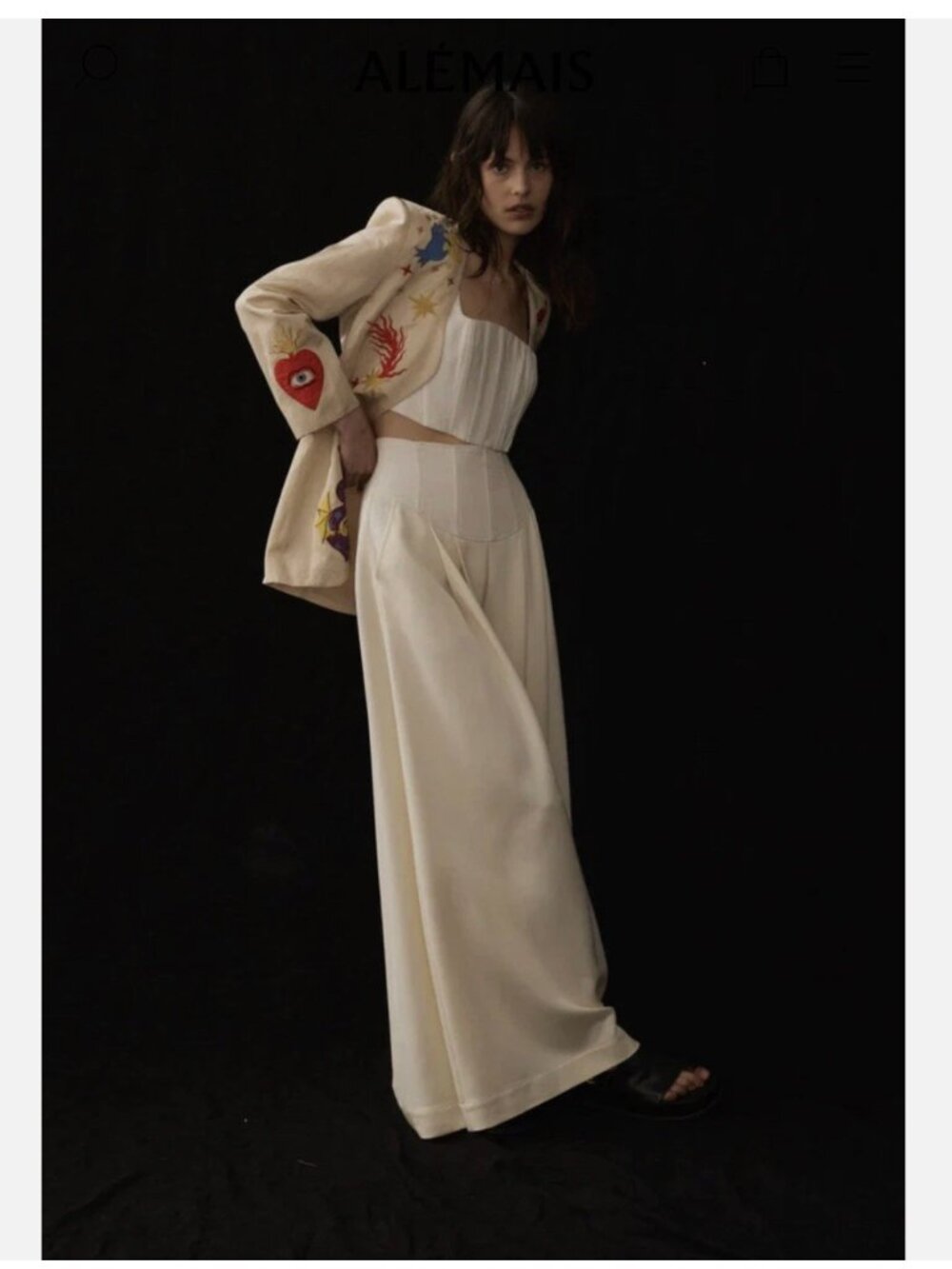 Alemais Xavier White Corset and High-Waisted Pant Set NWT